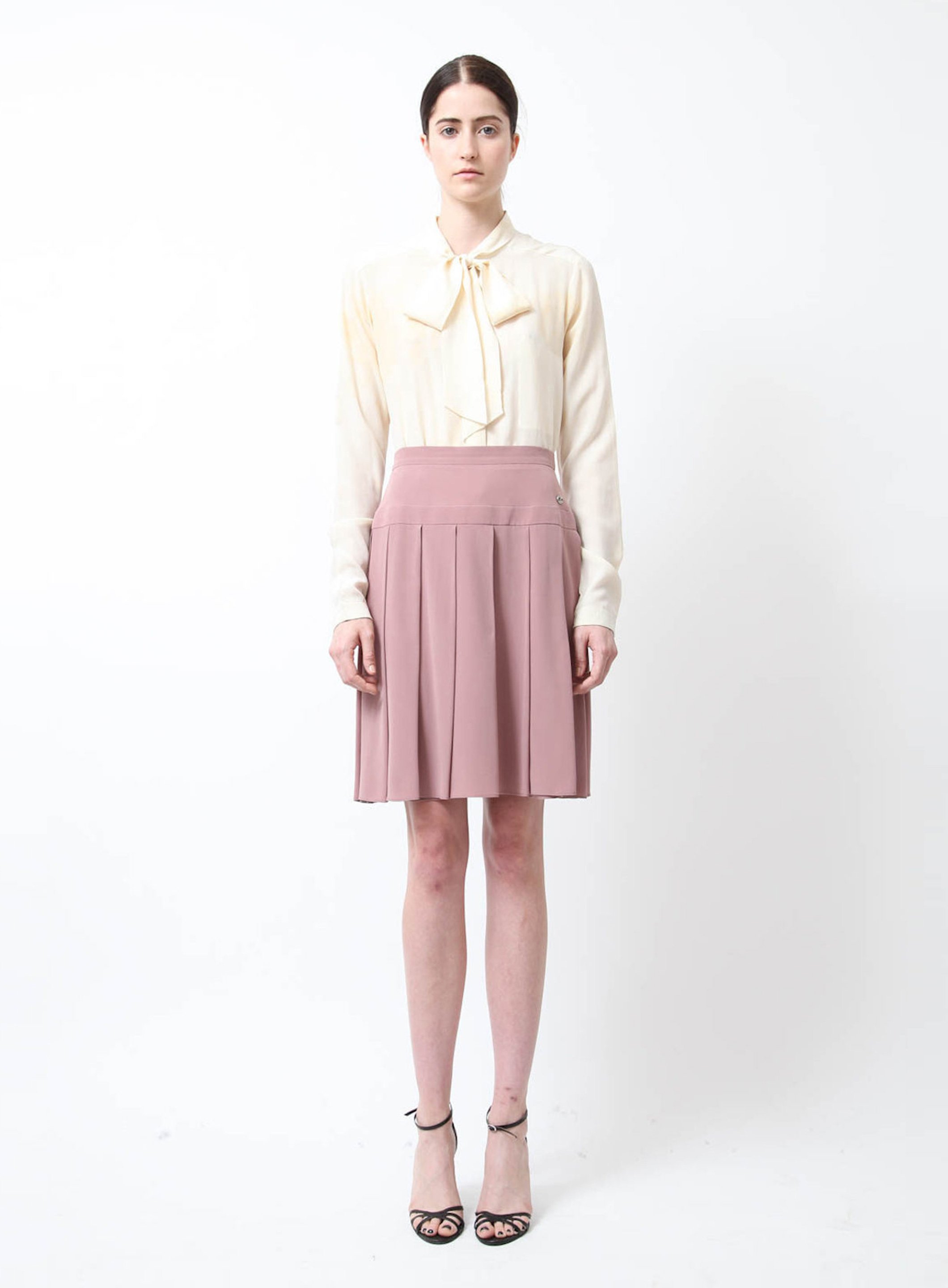 Louis Vuitton Silk Skirt Flared Pleated Size 42