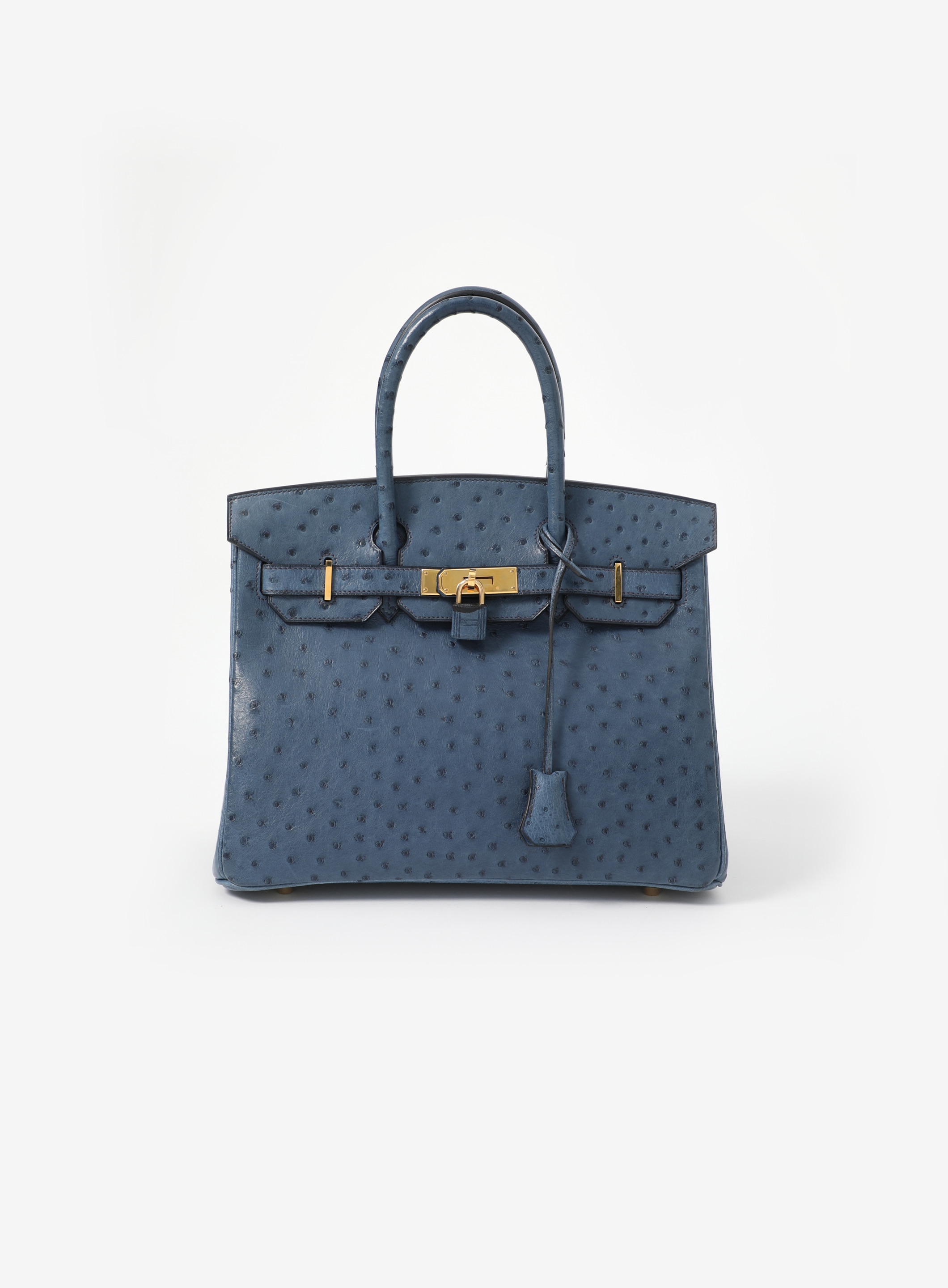 Blue Ostrich Birkin 30