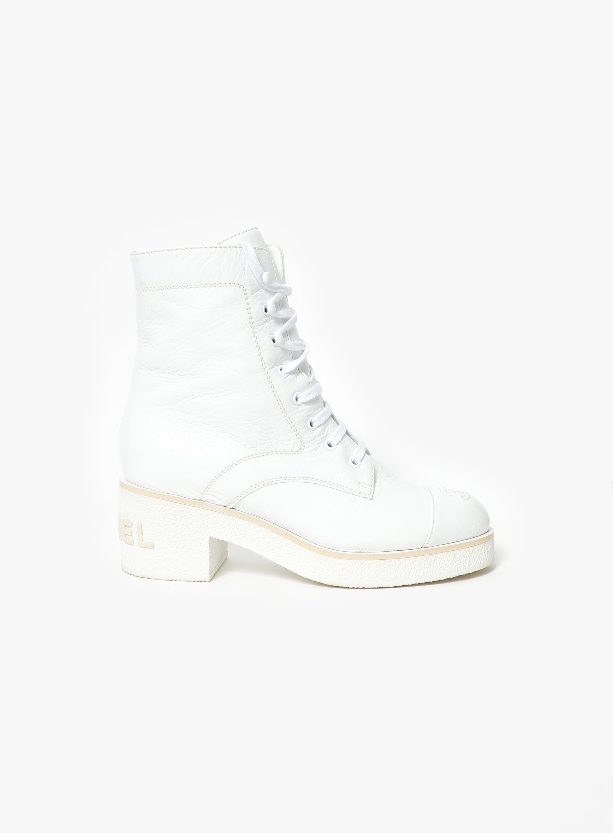 White leather lace up boots sale