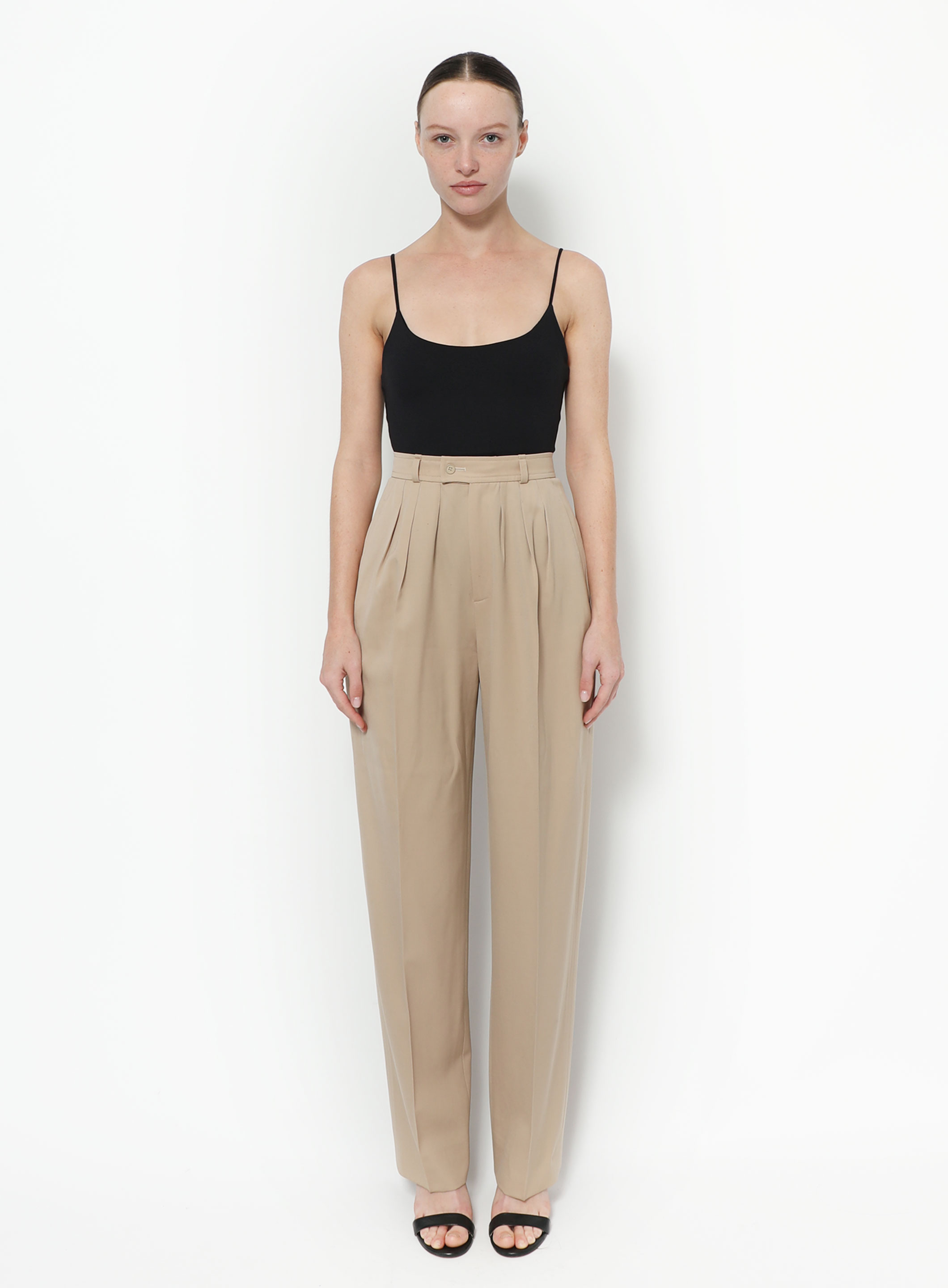 High-Waisted Twill Trousers, Authentic & Vintage