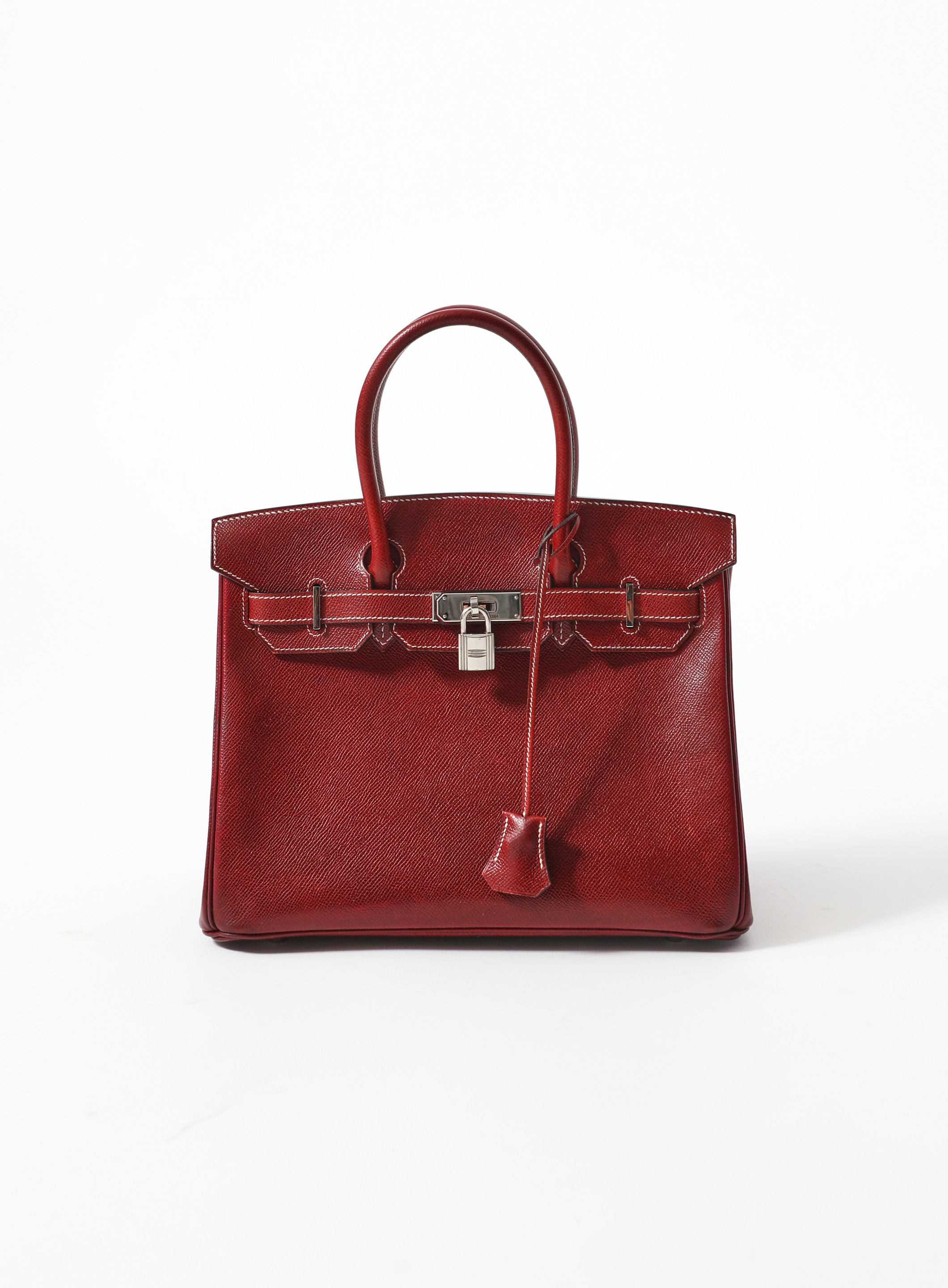 Hermes Birkin bag 30 Rouge H Clemence leather Gold hardware