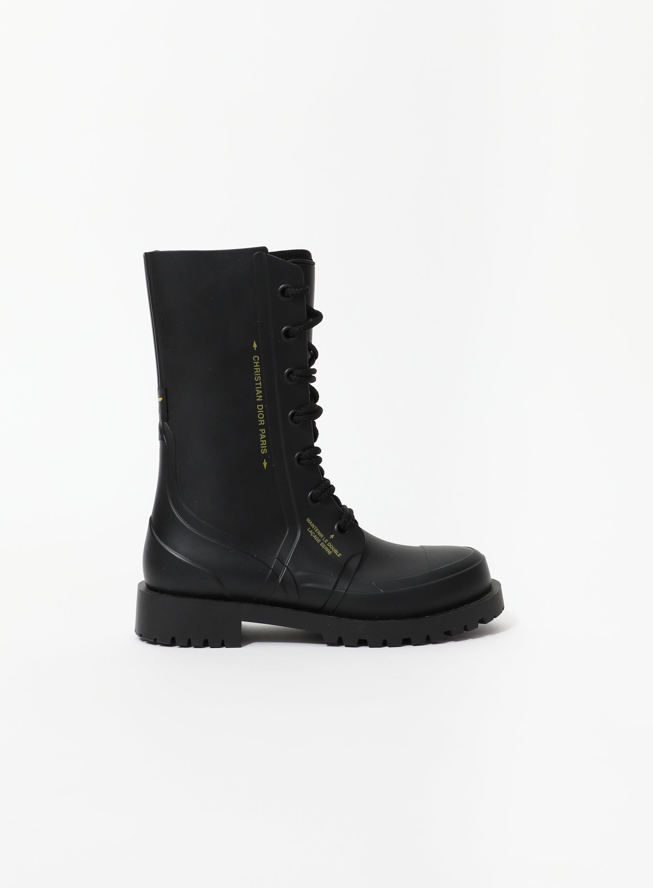 Christian Dior White Leather Combat Boots