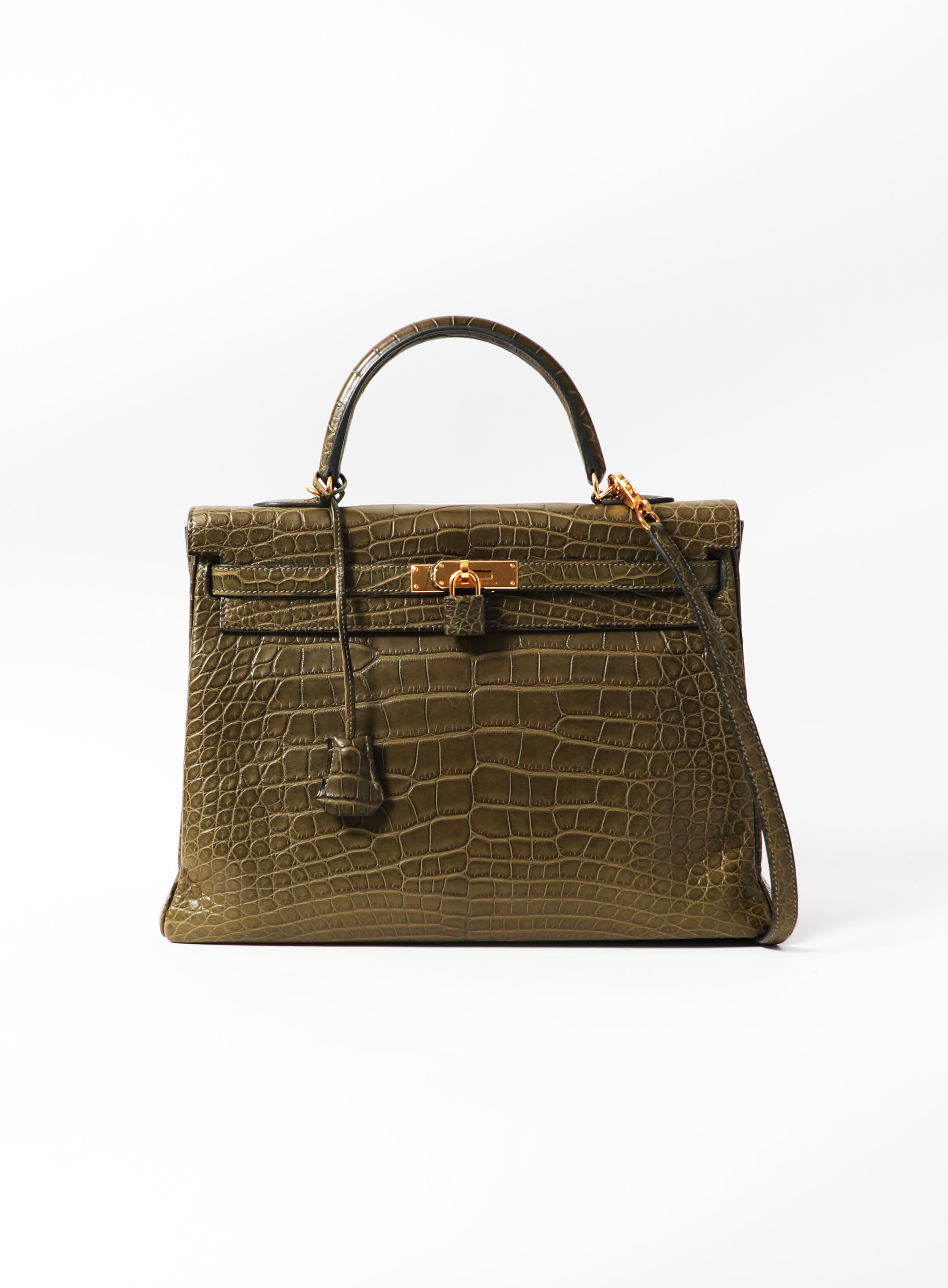 Hermes Birkin Box 25 Vert Fonce in Leather with Gold-tone - US