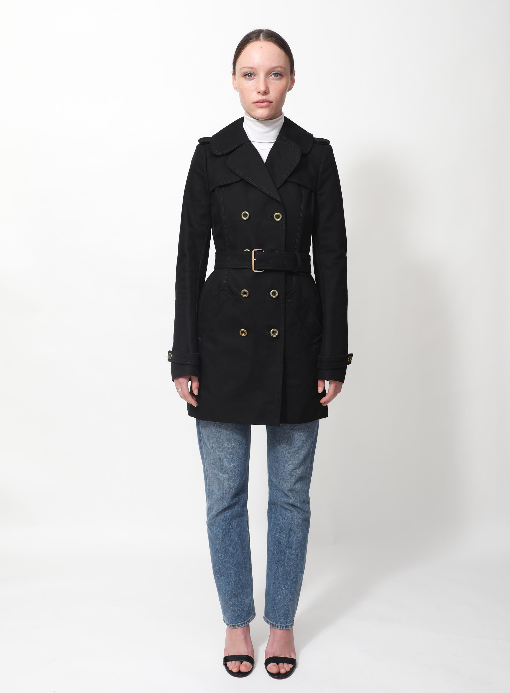 GUCCI Belted pleated cotton-gabardine trench coat