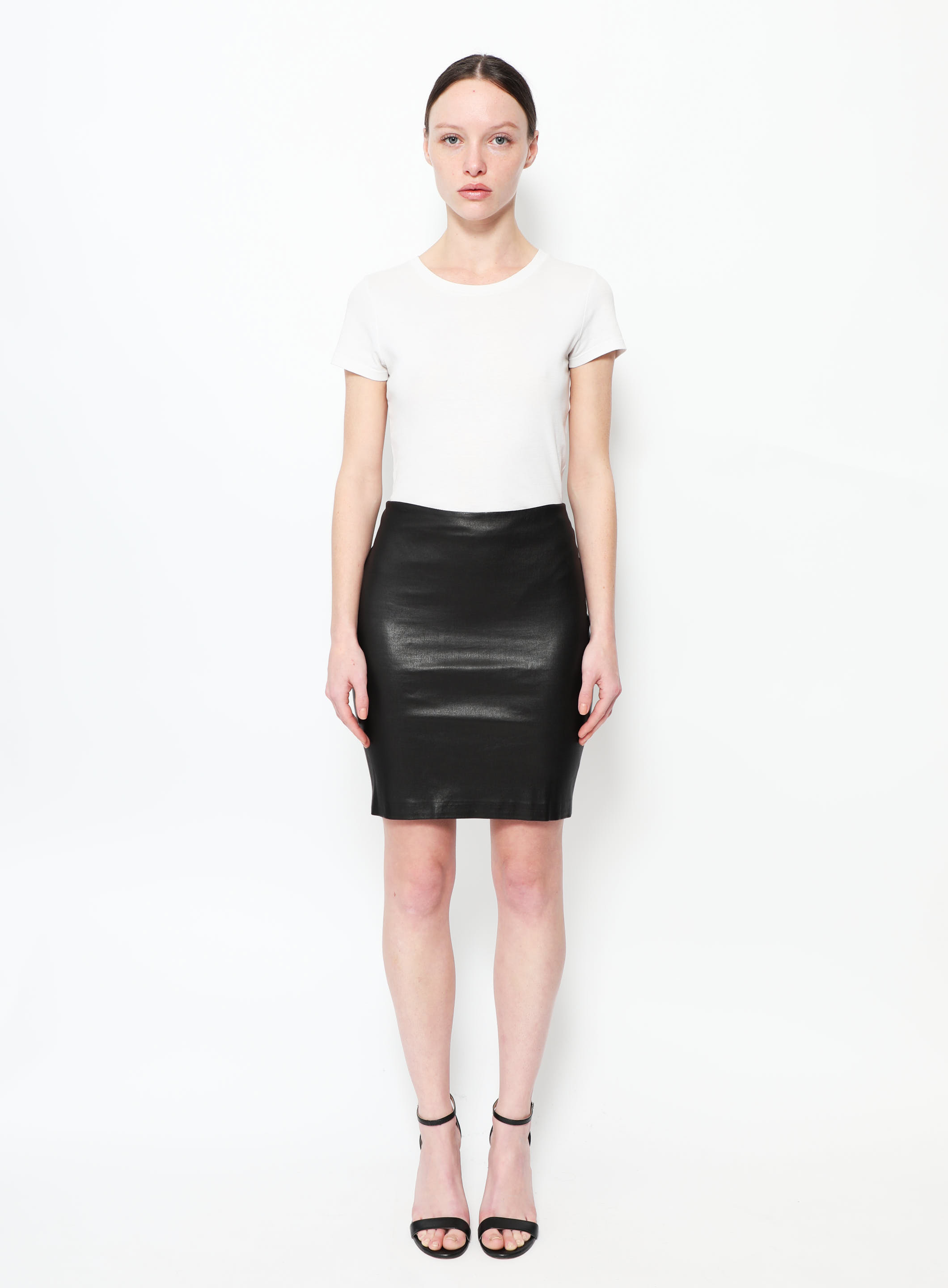 Pre-owned Louis Vuitton Panelled Leather Skirt In Black