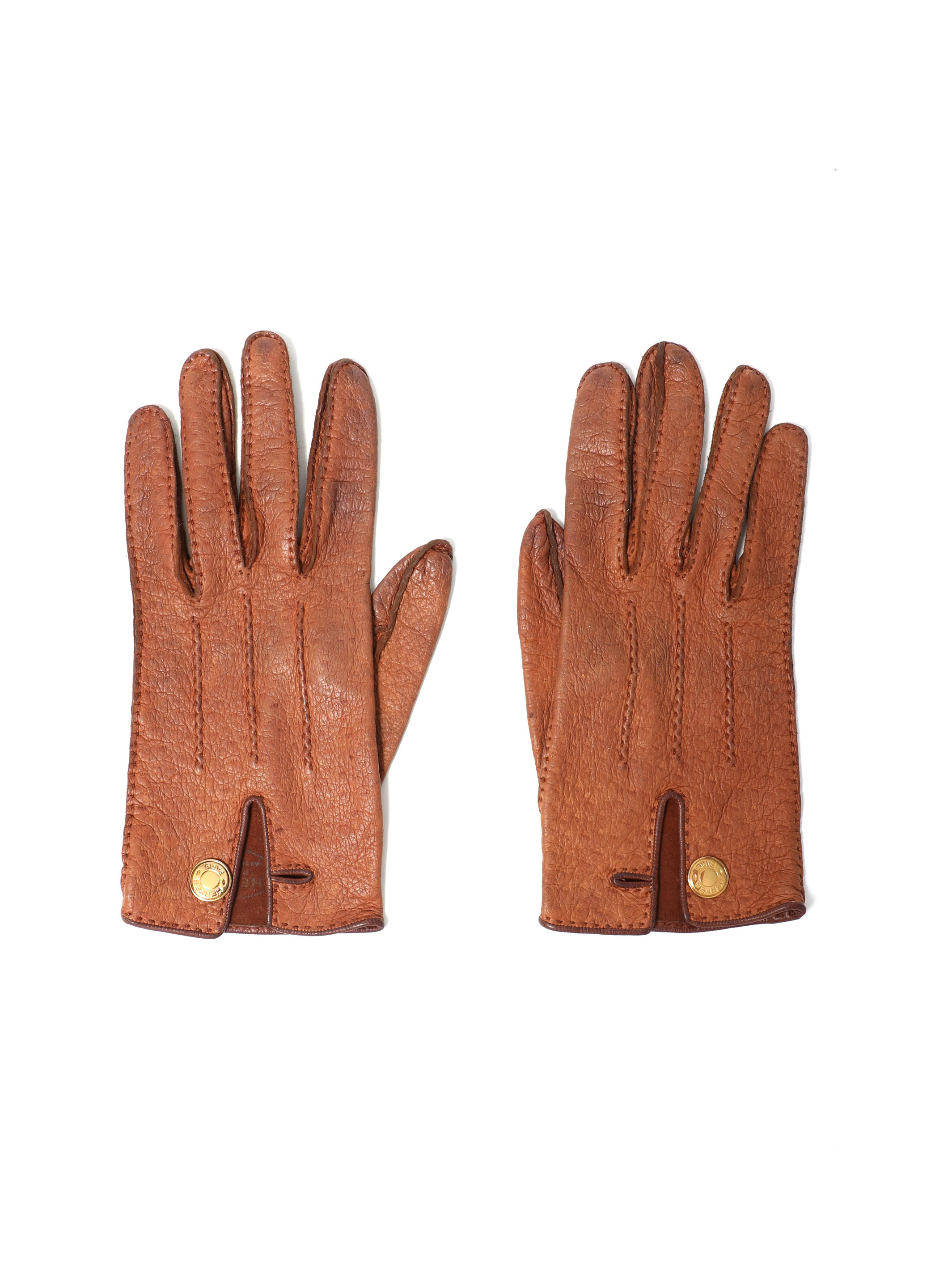 Louis Vuitton - Authenticated Gloves - Leather Brown For Woman, Good condition