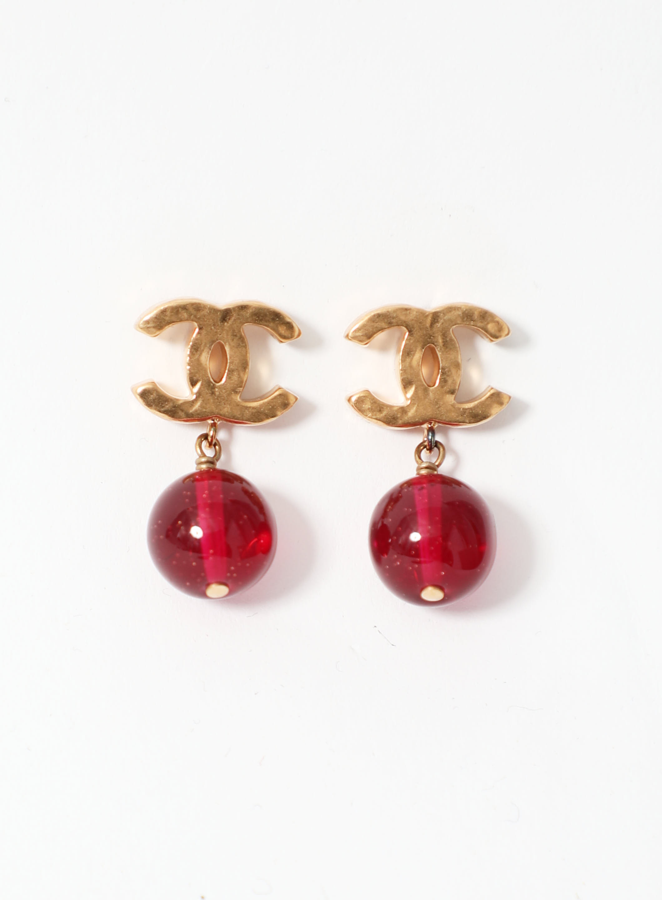 Chanel on sale red earrings