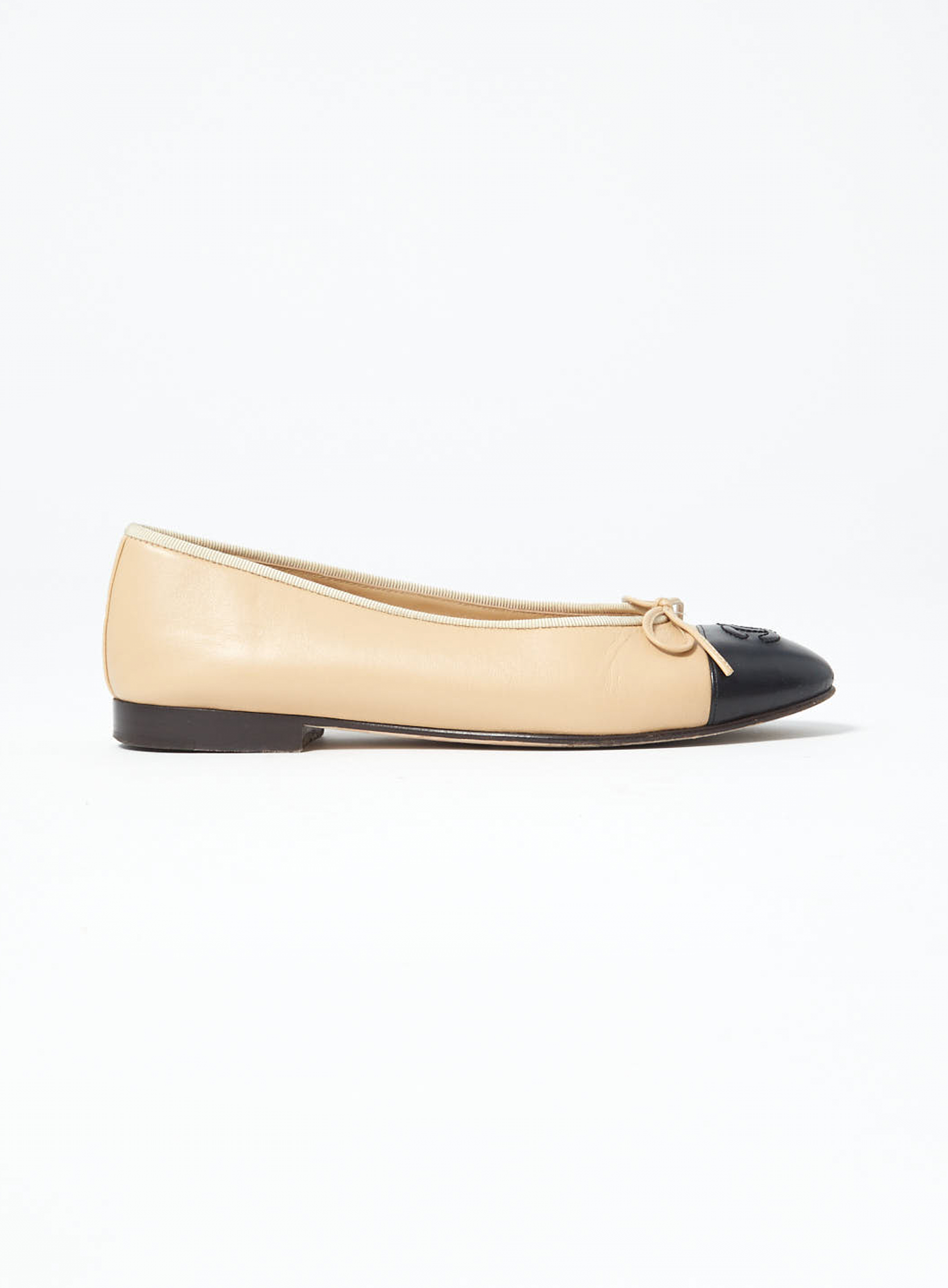 Chanel two store tone ballet flats