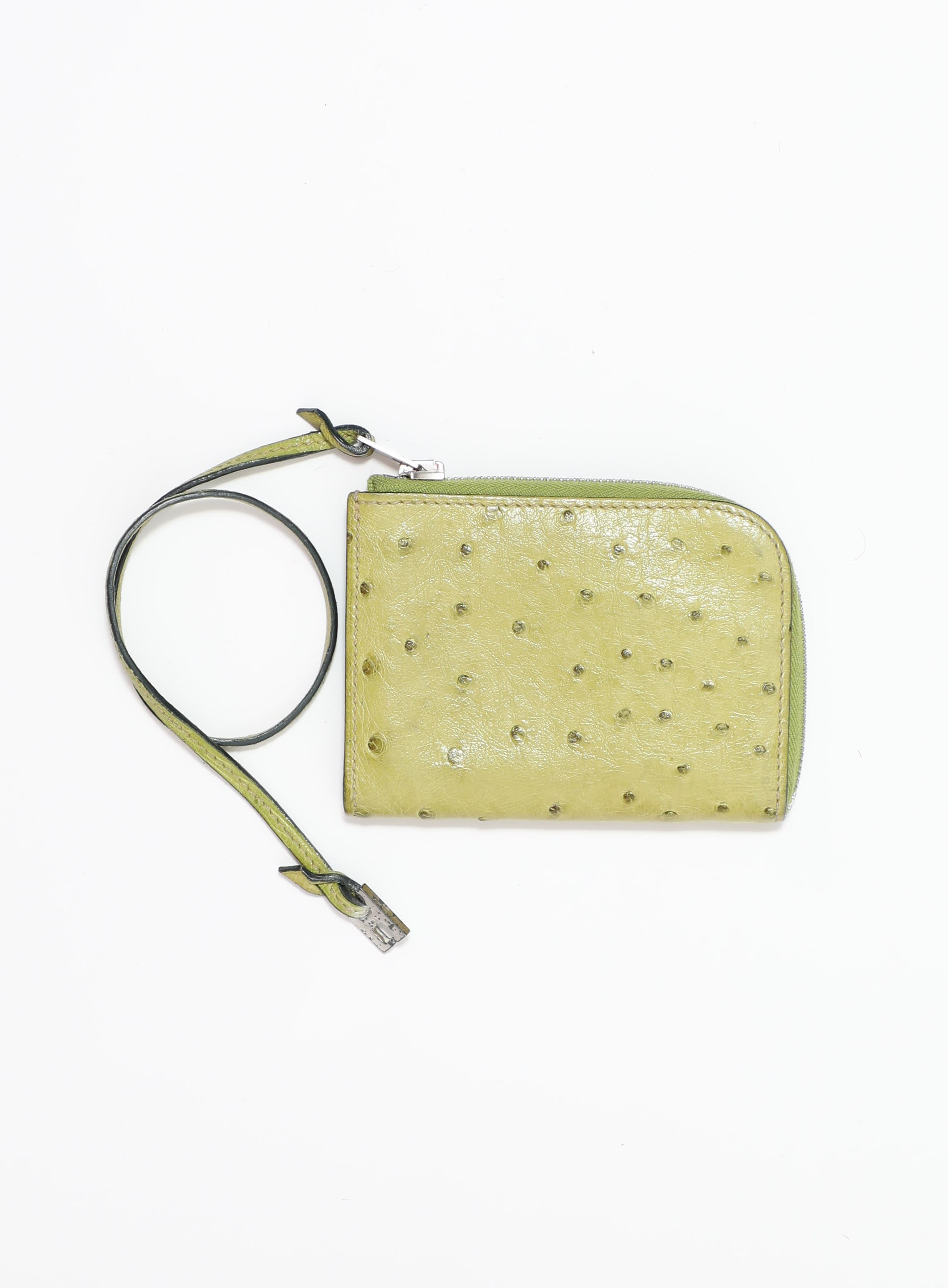 Yellow ostrich card holder - Luxury leathergoods