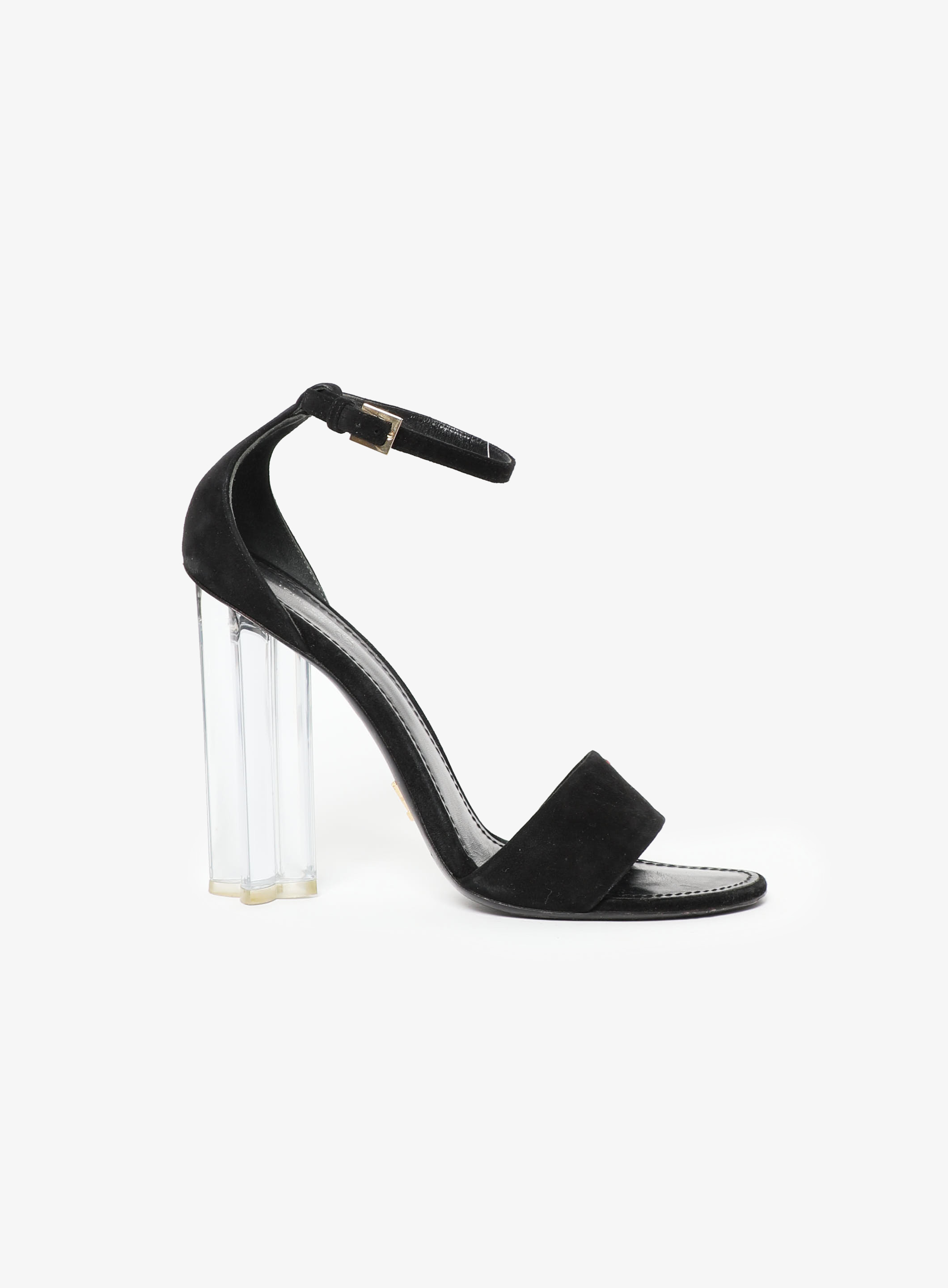 Louis Vuitton Black Suede Crystal Flower Sandals 36 at 1stDibs