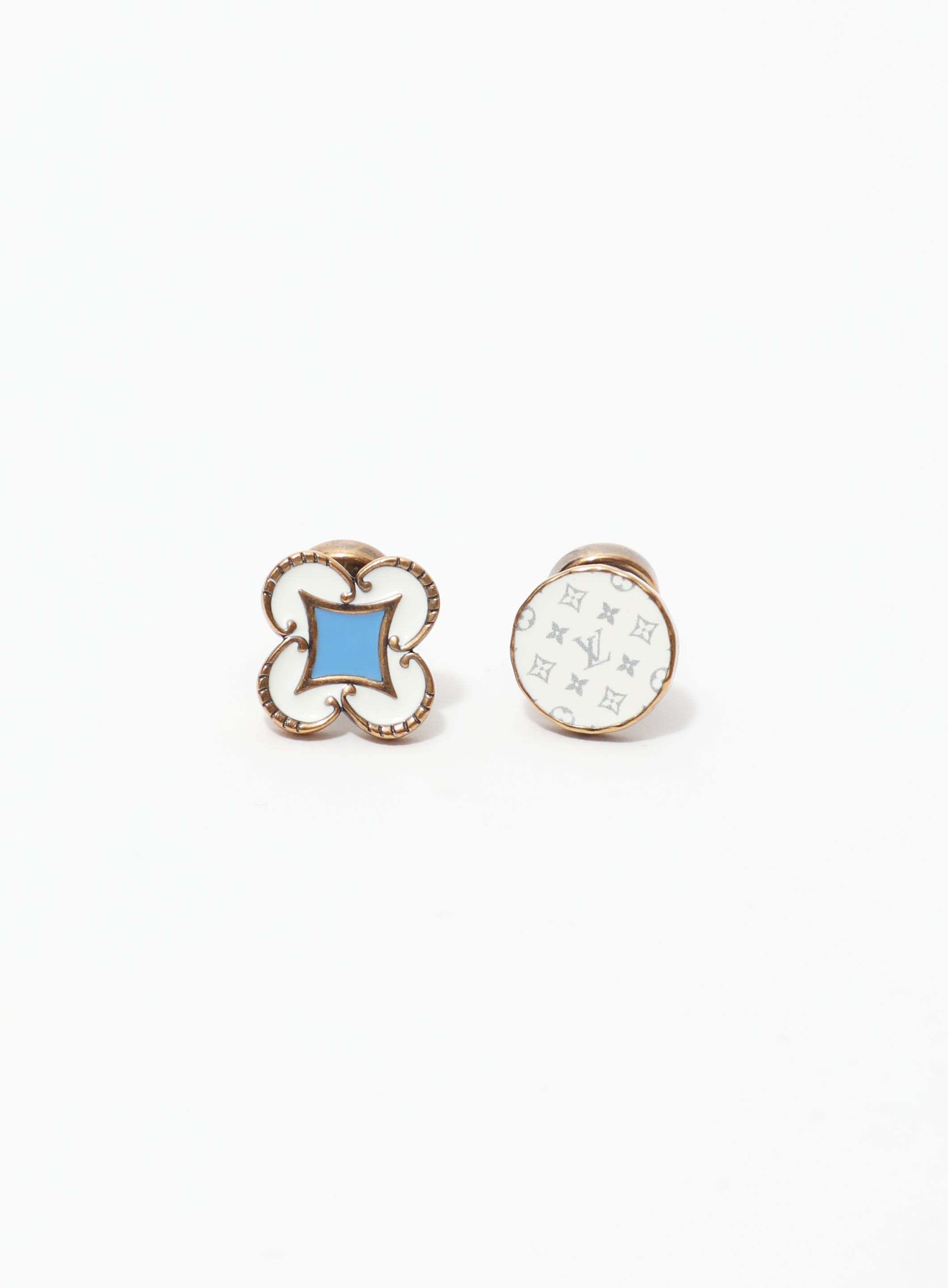 Louis Vuitton Enamel Fleur Cufflinks - Sterling Silver - LOU757304