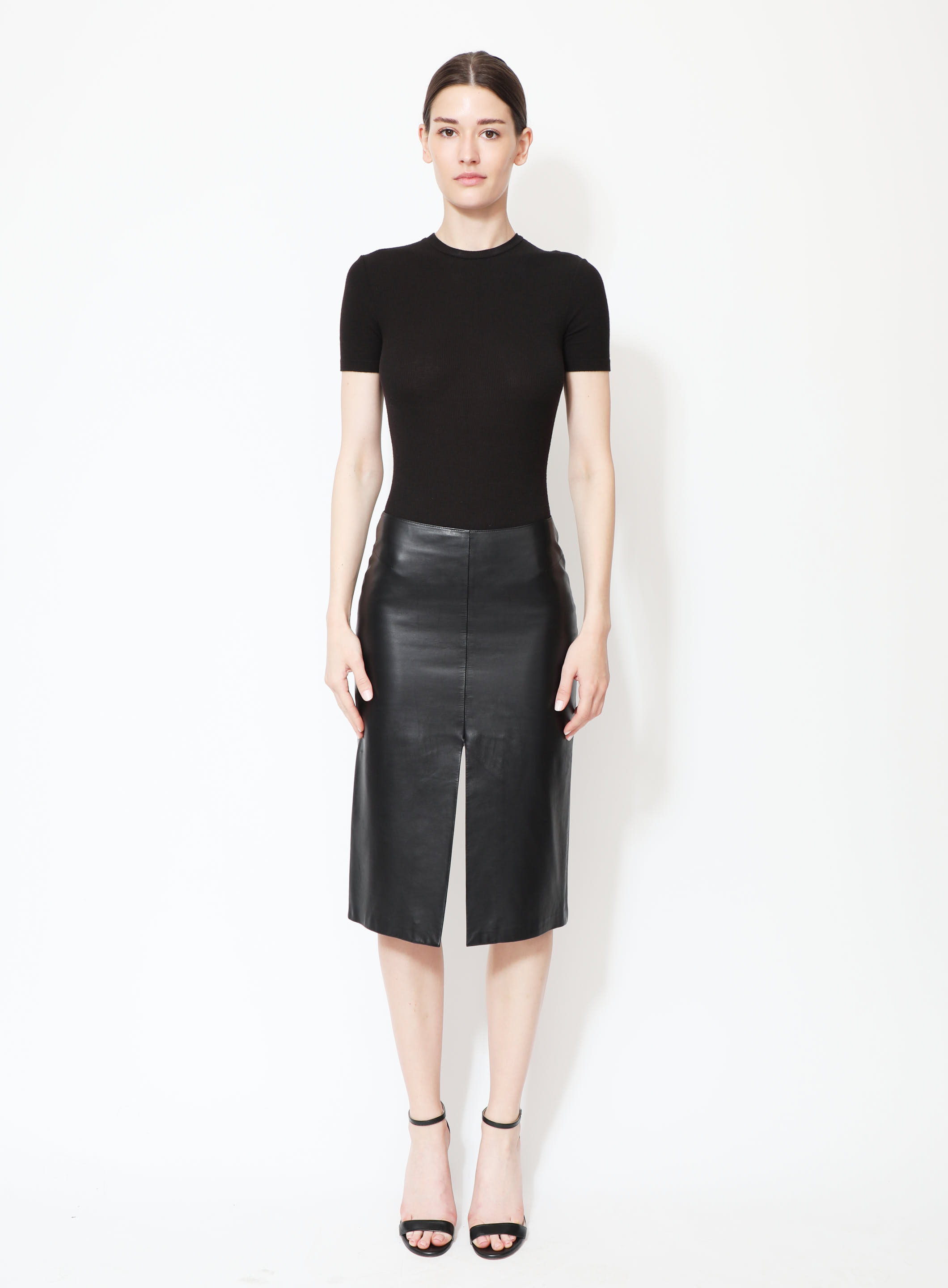 Early 2000s Tom Ford Leather Slit Skirt, Authentic & Vintage