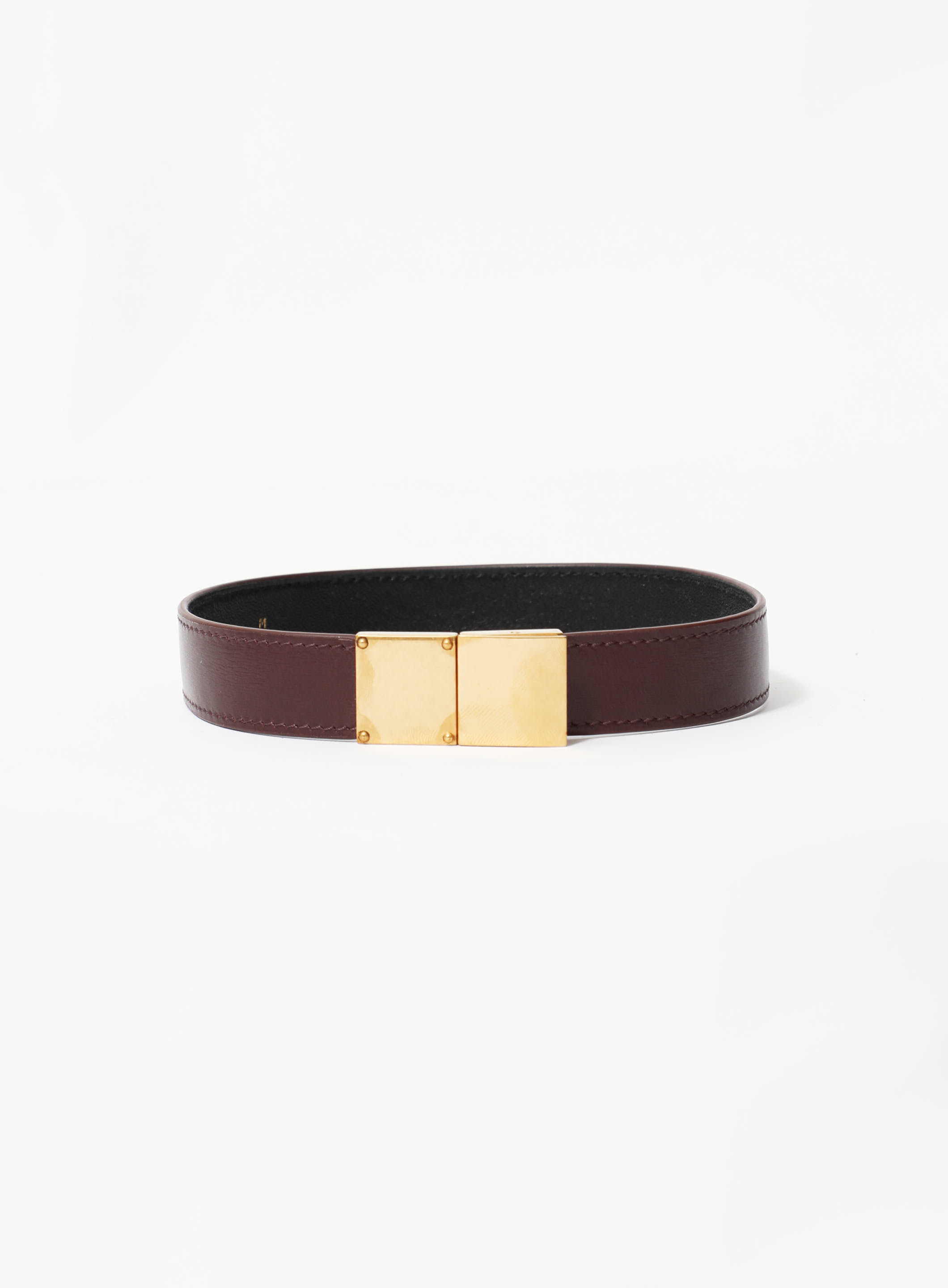 CELINE by PHOEBE PHILO iconic oversized gold buckle black leather belt 